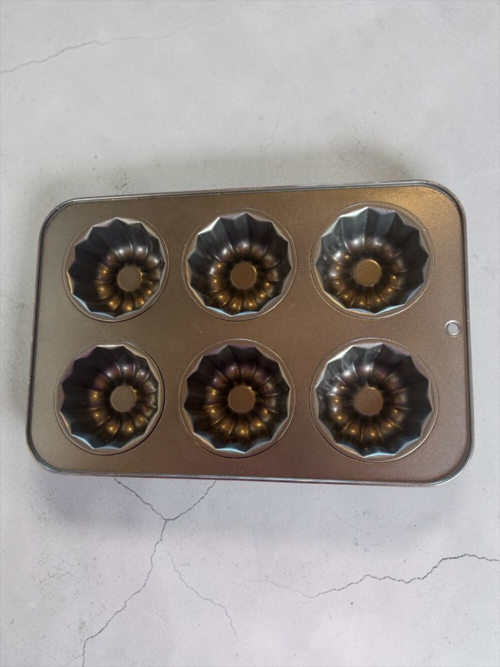6-Cavity Mini Bundt Cake Pan Nonstick Fluted Baking Mold